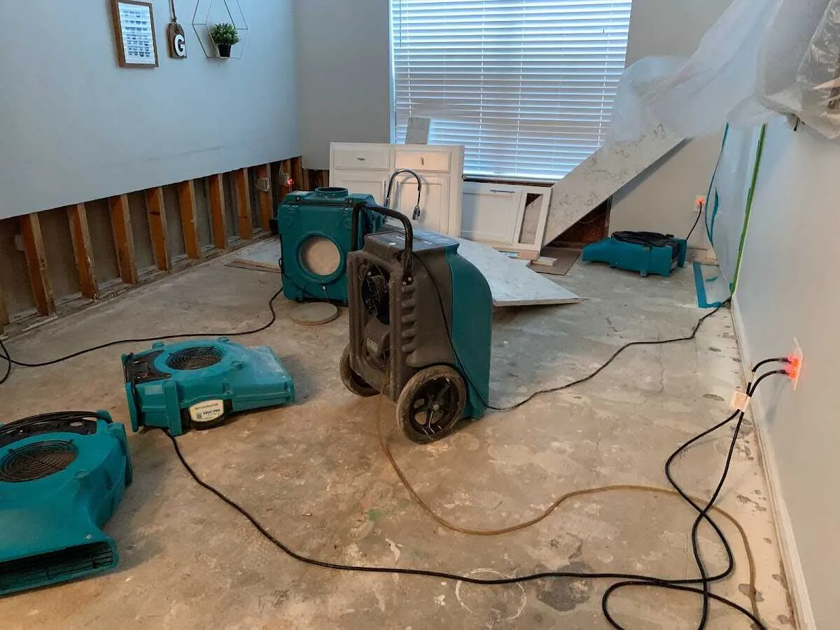 Dehumidifier in flood-cut room for Water Damage Restoration in Port LaBelle